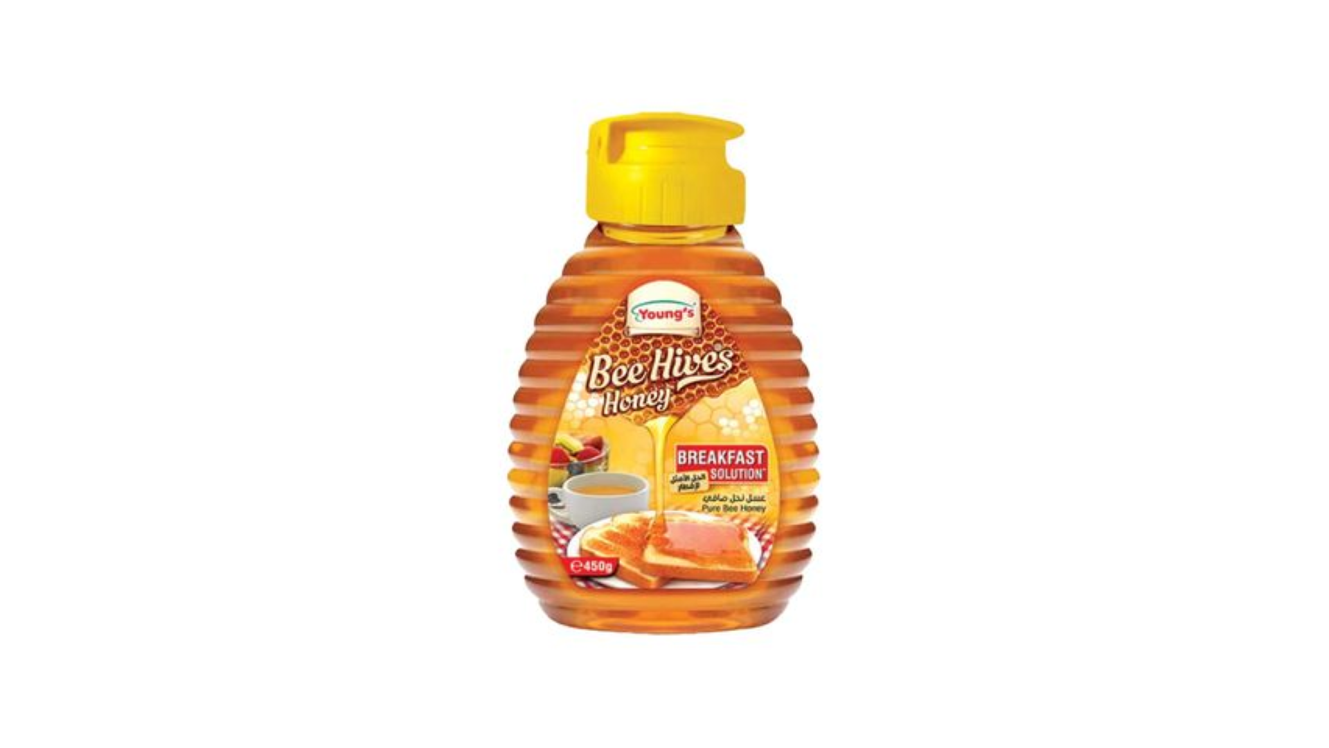 YOUNGS BEEHIVES NATURAL HONEY 450G SQUEEZE